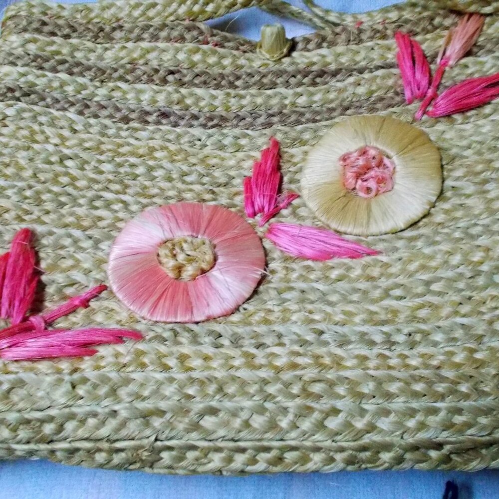 Vintage Mexican cabuya woven purse